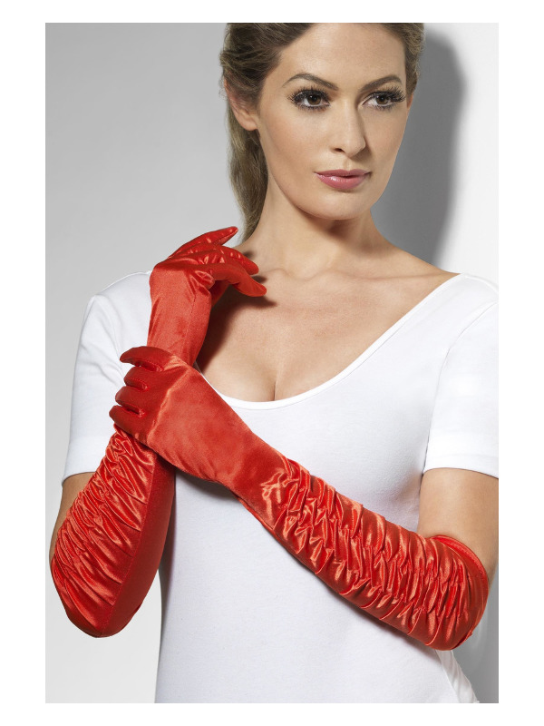 Temptress Gloves, Red, Long