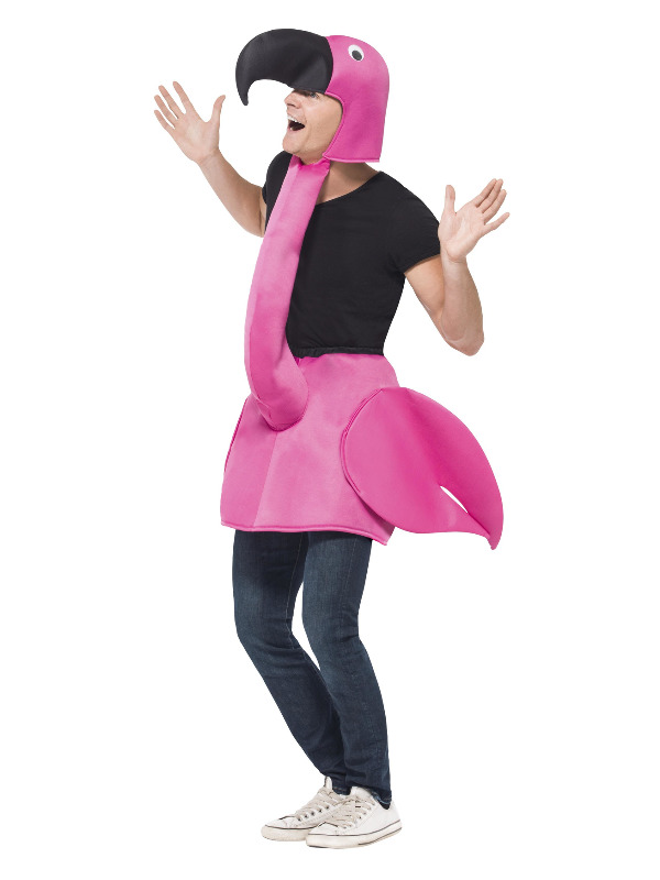 Flamingo Costume, Pink, with Hooded Tabard