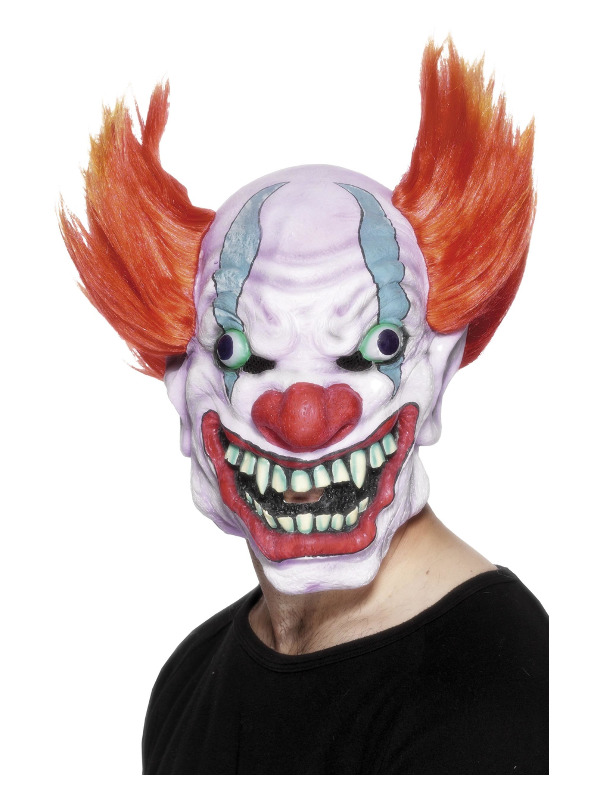 Clown Mask, White, Overhead, Latex