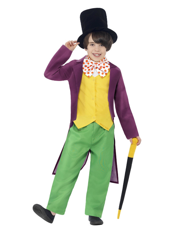 Roald Dahl Willy Wonka Costume, Green & Yellow