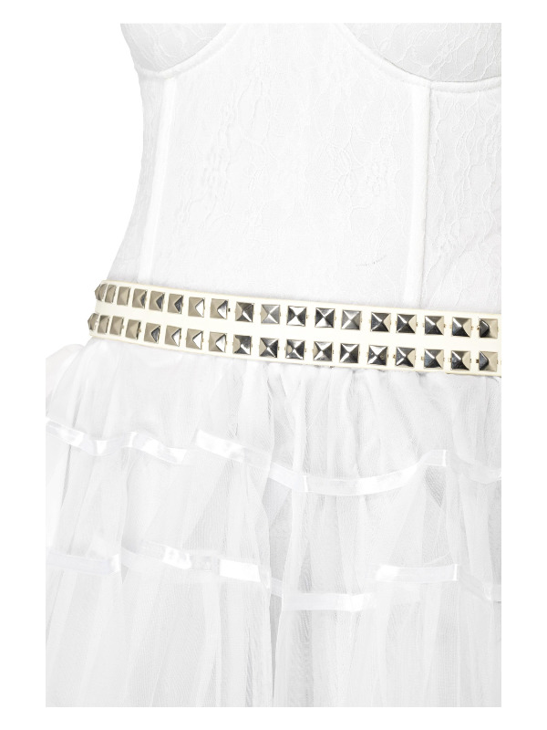 Punk Belt, White, Studded