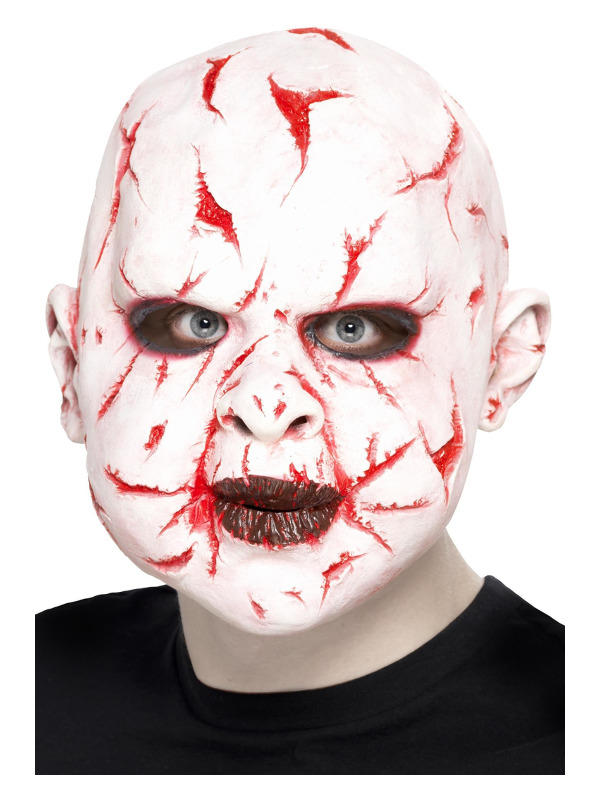 Scar Face Mask, White, Overhead, Latex