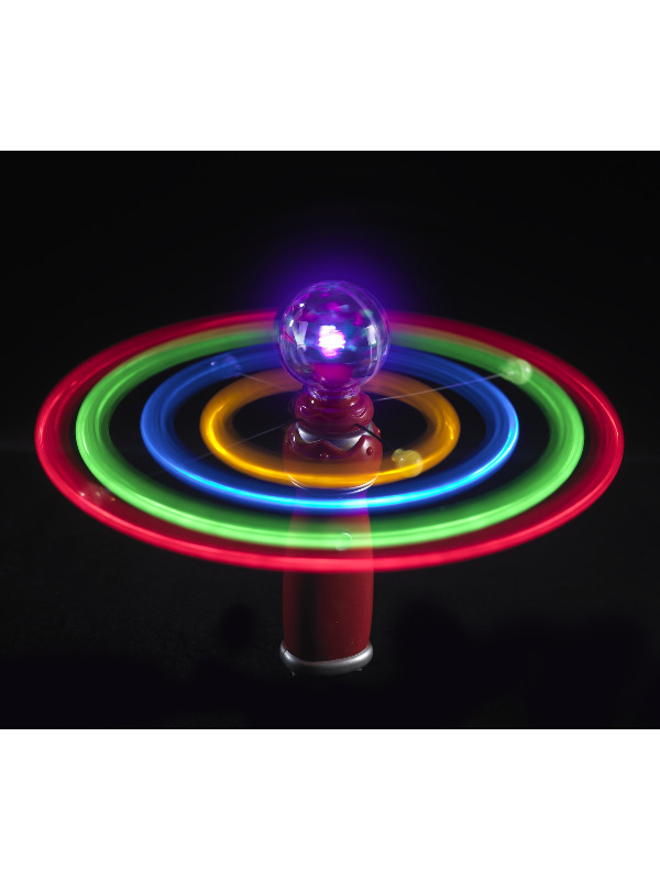 Solar Spinner, Assorted Colours, with Light Up Globe and Spinning Orbit Lights, 20cm / 8in