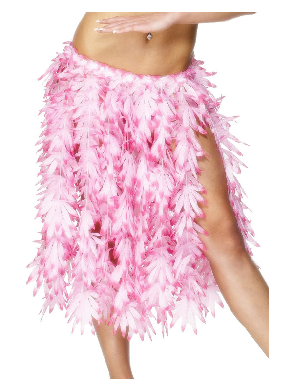 Hawaiian Hula Skirt, Pink, with Elasticated Waist, 60cm/23in