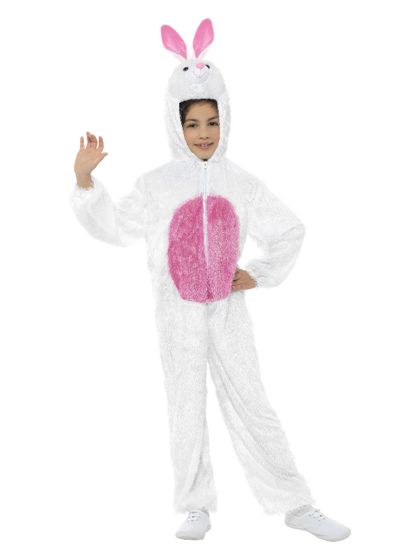 Bunny Costume, White, with Hooded Jumpsuit