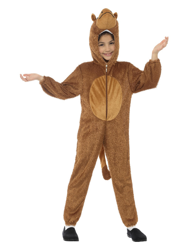 Medium Camel Costume, Brown, with Hooded Jumpsuit