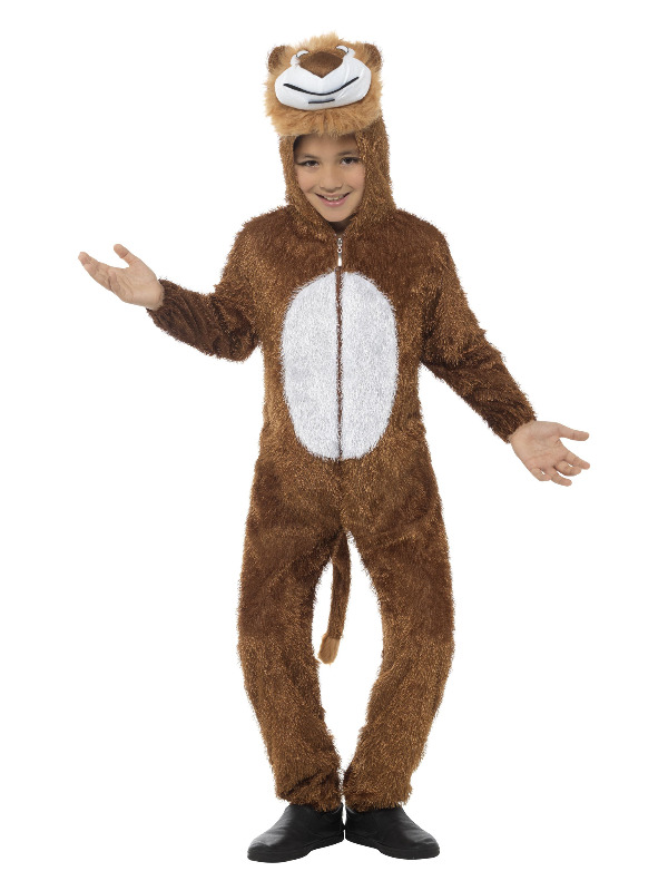 Lion Costume, Brown, with Hooded Jumpsuit