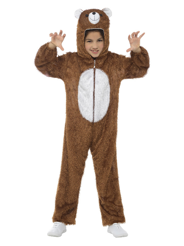 Bear Costume, Brown, with Hooded Jumpsuit