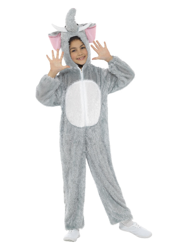 Elephant Costume, Grey, with Hooded Jumpsuit