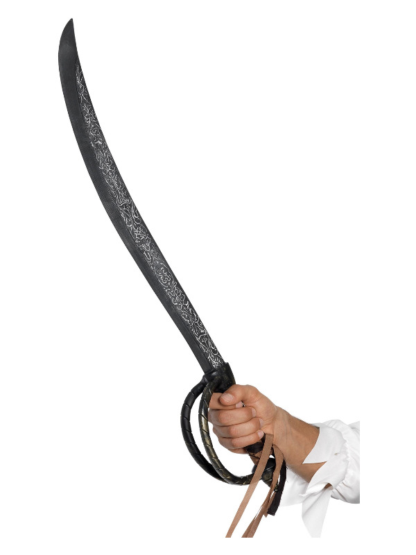 Pirate Sword, 70cm / 28in, Silver, Aged Effect, Deluxe