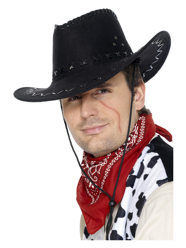 Suede Look Cowboy Hat, Black