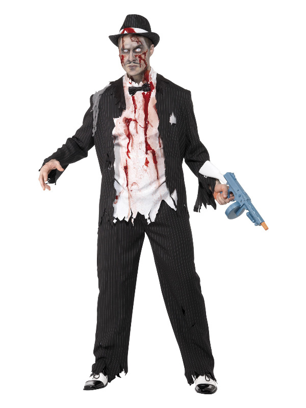 Zombie Gangster Costume, Black