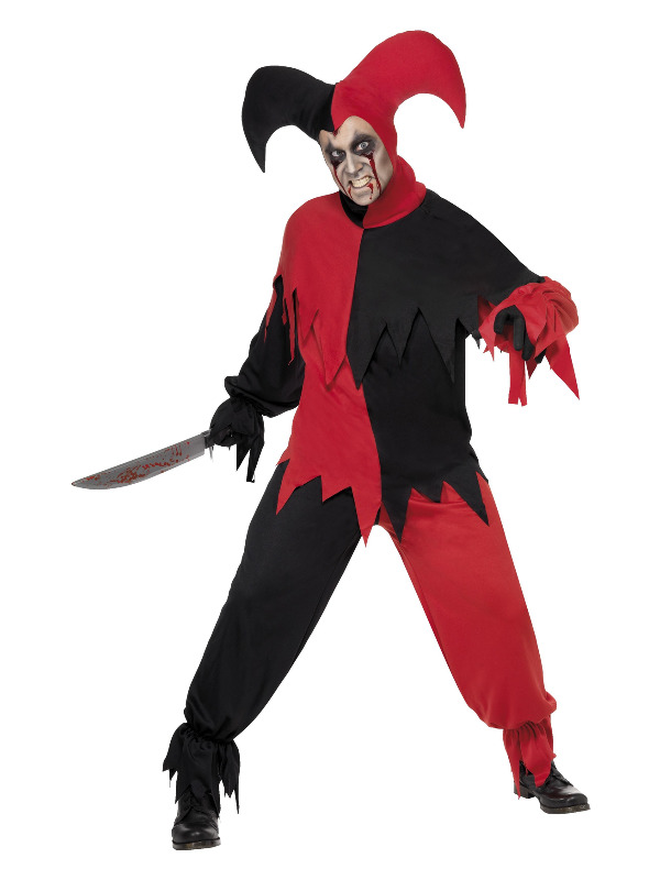 Dark Jester Costume, Red & Black