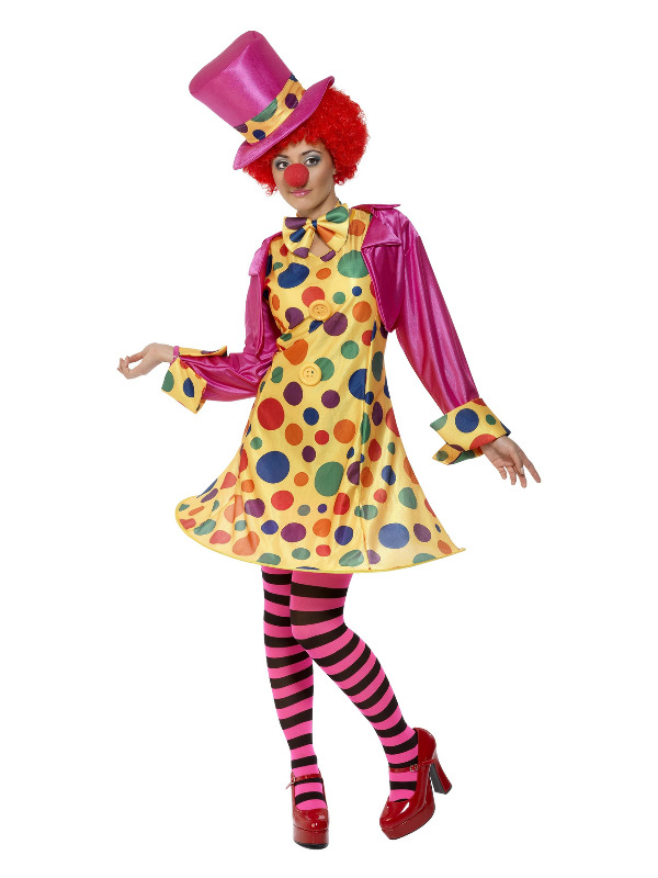 Clown Lady Costume, Multi-Coloured