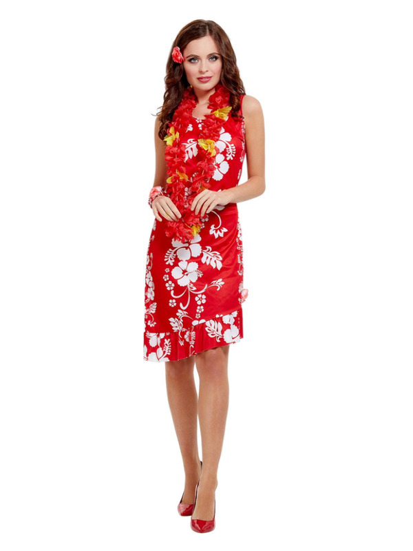 Hawaiian Beauty Costume, Red