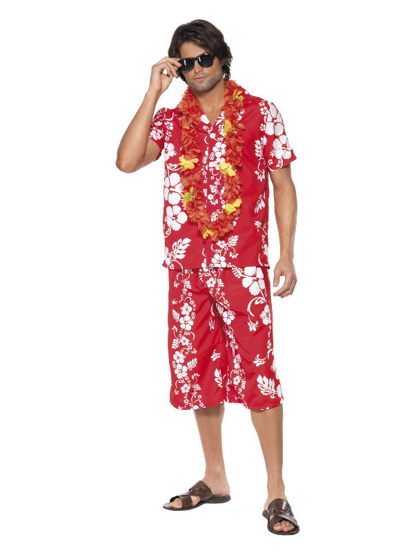 Hawaiian Hunk Costume, Red