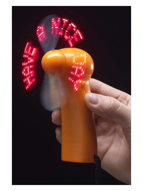 Mini Light up Fan, Multi-Coloured, With LED Messages