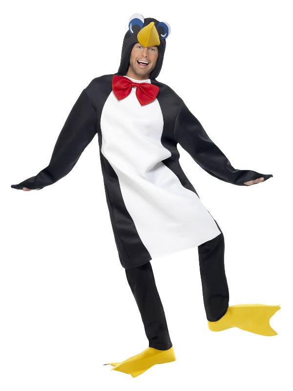 Penguin Costume, Black & White, with Bodysuit, Bow Tie & Bootcovers