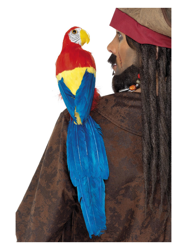 Parrot 50cm / 20in, Multi-Coloured, with Elastic Holder