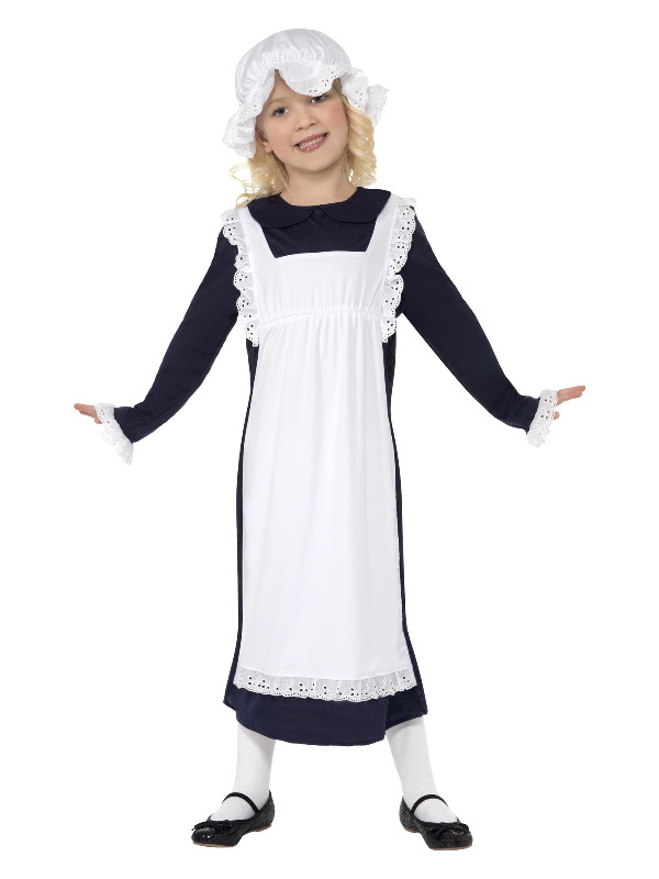 Victorian Poor Girl Costume, White