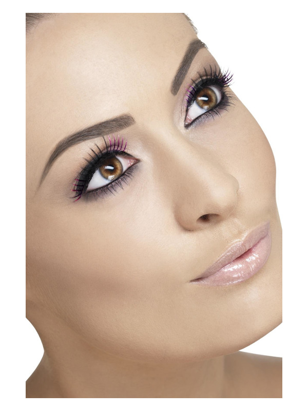 Eyelashes, Purple, Contains Glue