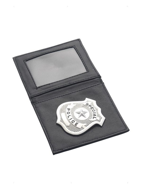 Police Badge, Silver, in Wallet