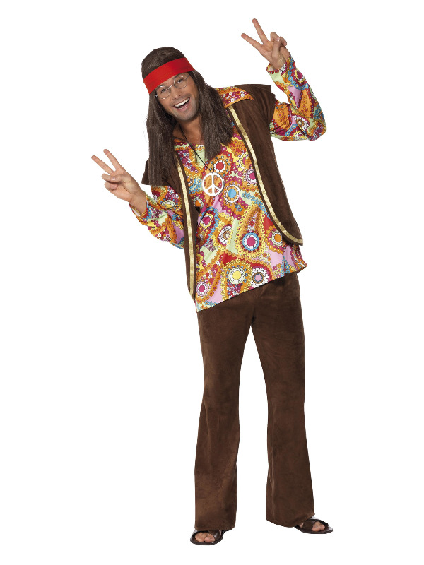Psychedelic 1960s Hippy Costume, Brown