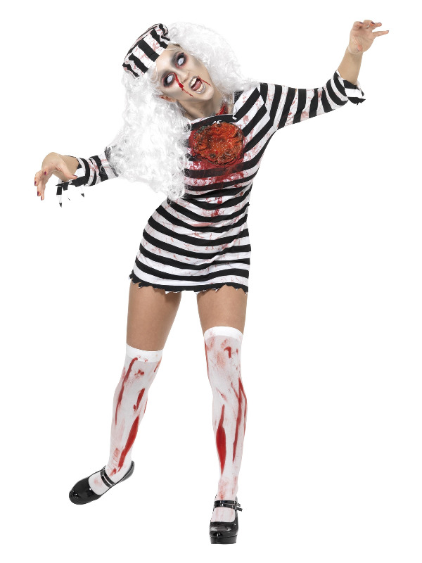 Zombie Convict Costume, Black & White