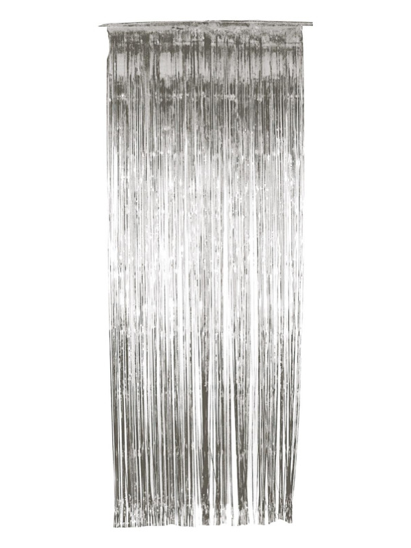 Shimmer Curtain, Silver, Metallic, 91x244cm/36x96in