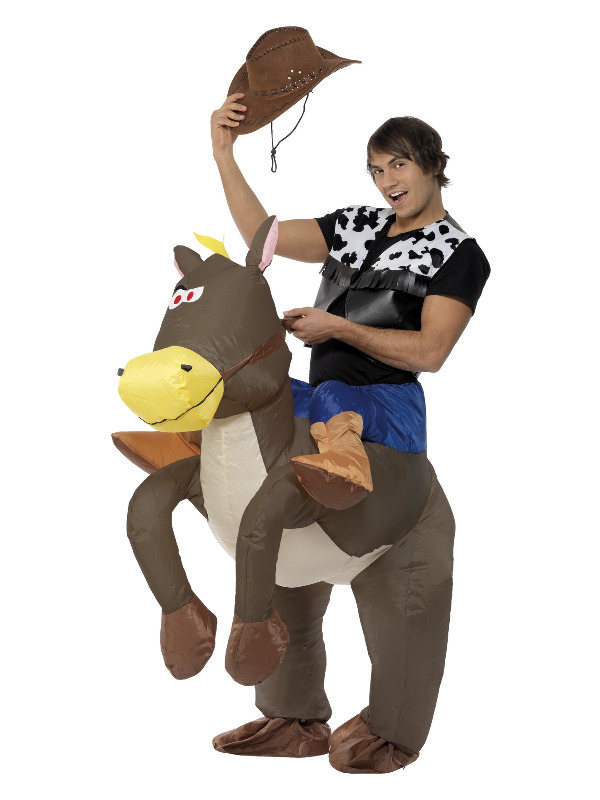 Ride Em Cowboy Inflatable Costume, Brown