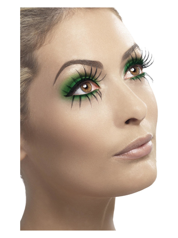 Eyelashes, Top and Bottom Set, Long, Black, Contains Glue