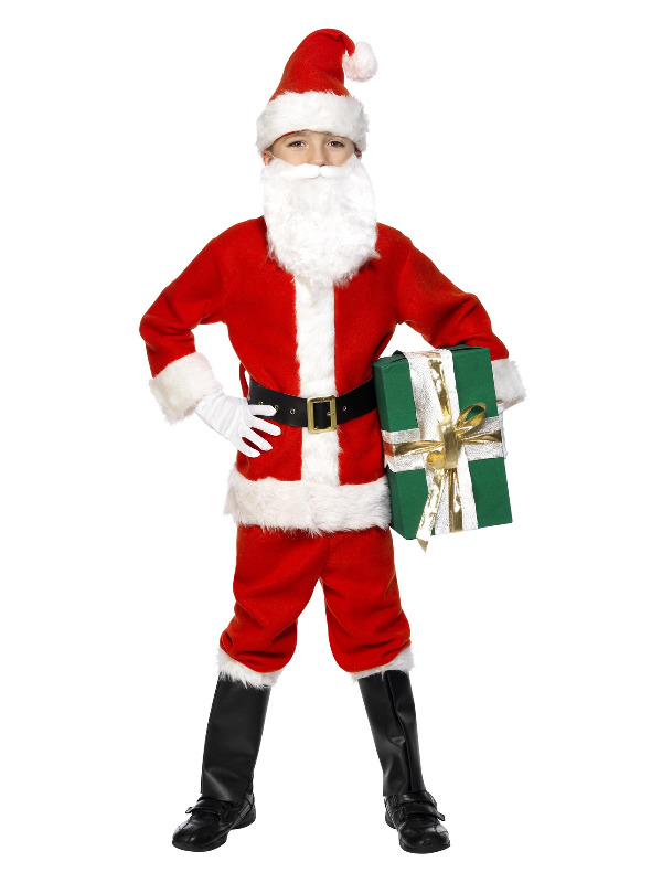 Deluxe Santa Costume & Beard, Red