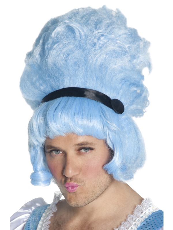 Cinderfella Wig, Blue, with Black Ribbon