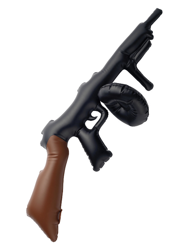 Inflatable Tommy Gun, Black, 75cm / 30in