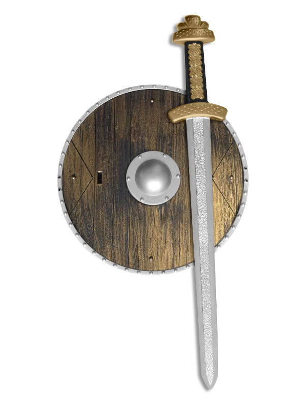 Weapons Set, Brown, with Sword & Wood Effect Shield, 39cm/15in