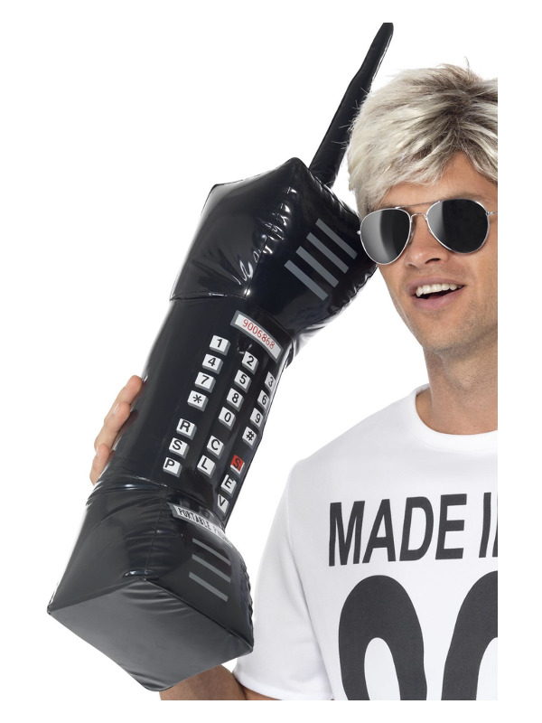 Inflatable Retro Mobile Phone, Black, 76cm / 30in