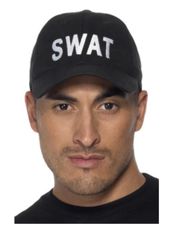SWAT Baseball Cap, Black, with Embroidery