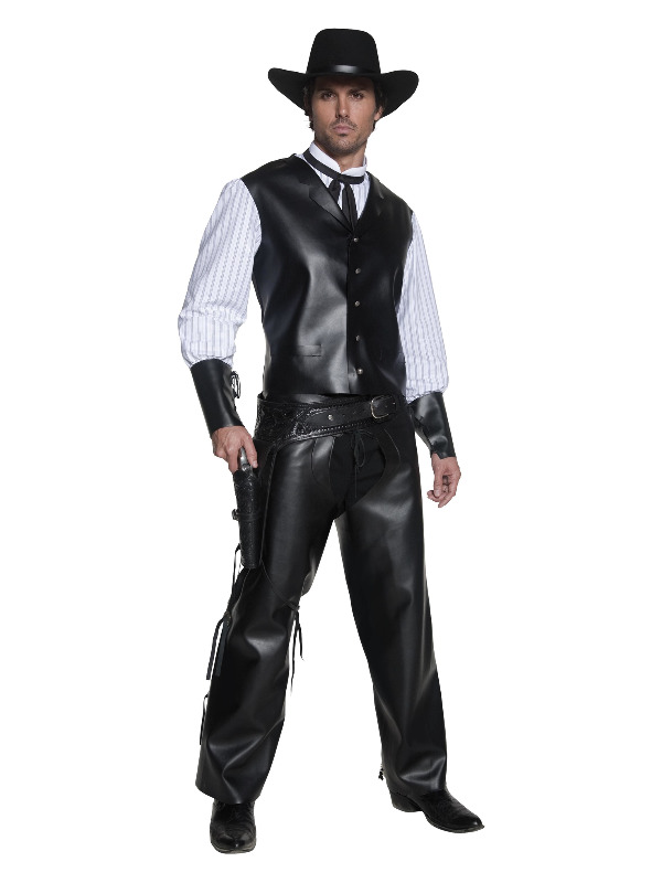 Deluxe Authentic Western Gunslinger Costume, Black