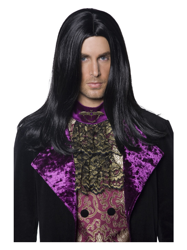 Gothic Count Wig, Black, Long & Straight