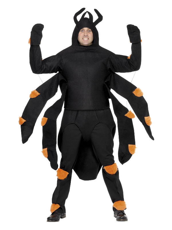 Spider Costume, Black, with Top, Hood, Abdomen, Knee & Ankle Pads