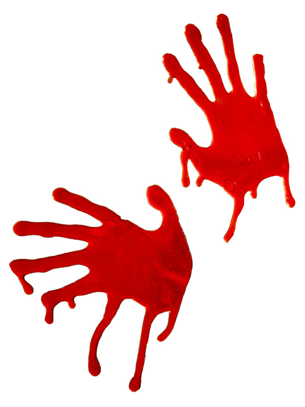 Horrible Blooded Hands, Red, For Window Decoration Only