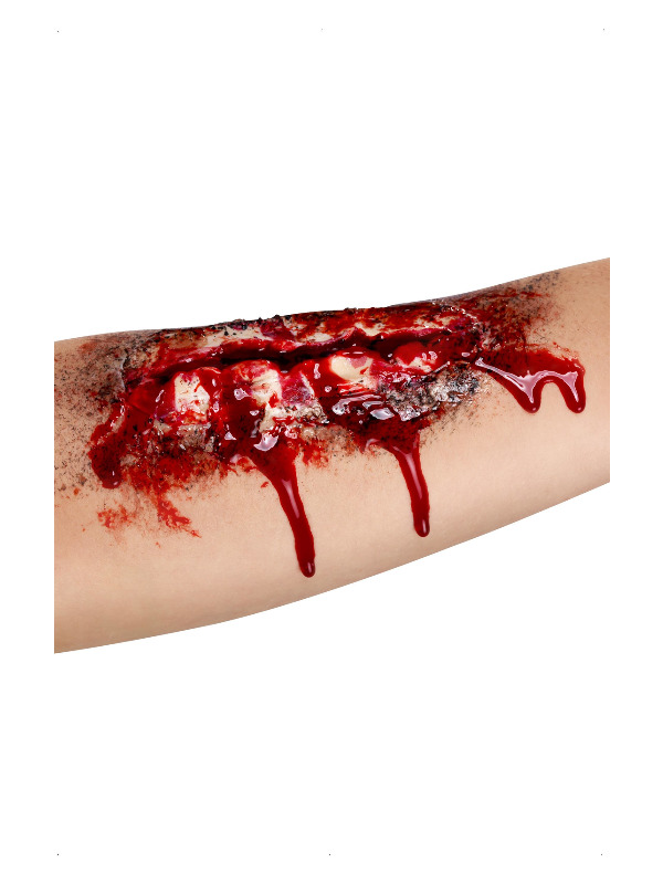 Smiffys Make-Up FX, Open Wound Latex Scar, Red, with Adhesive