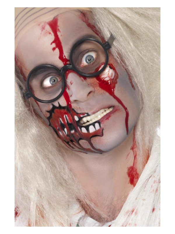 Smiffys Make-Up FX, Zombie Kit, Red, with Latex Eyeball & Blood, on Display Card