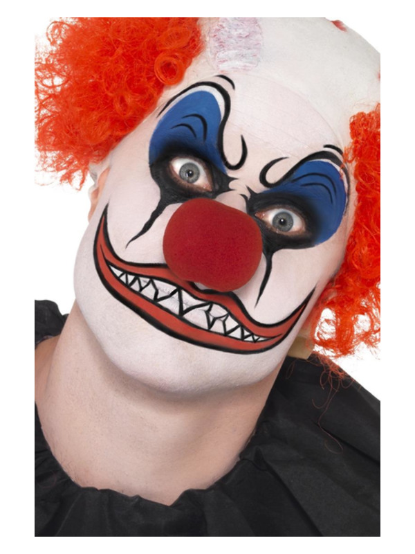 Smiffys Make-Up FX, Clown Kit, Multi-Coloured, Grease, with Facepaints, Nose, Crayons & Sponge