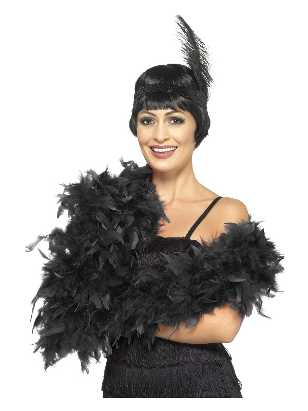 Deluxe Boa, Black, Feather, 180cm, 80g