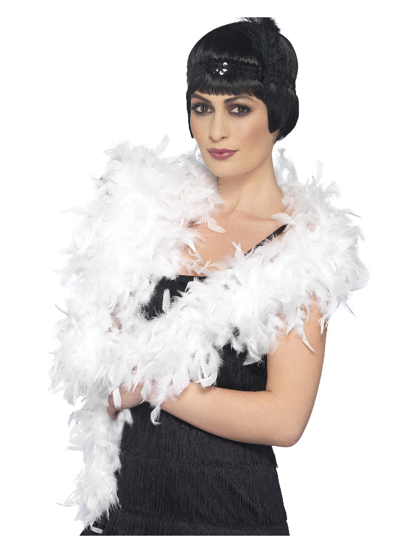 Deluxe Boa, White, Feather, 180cm, 80g