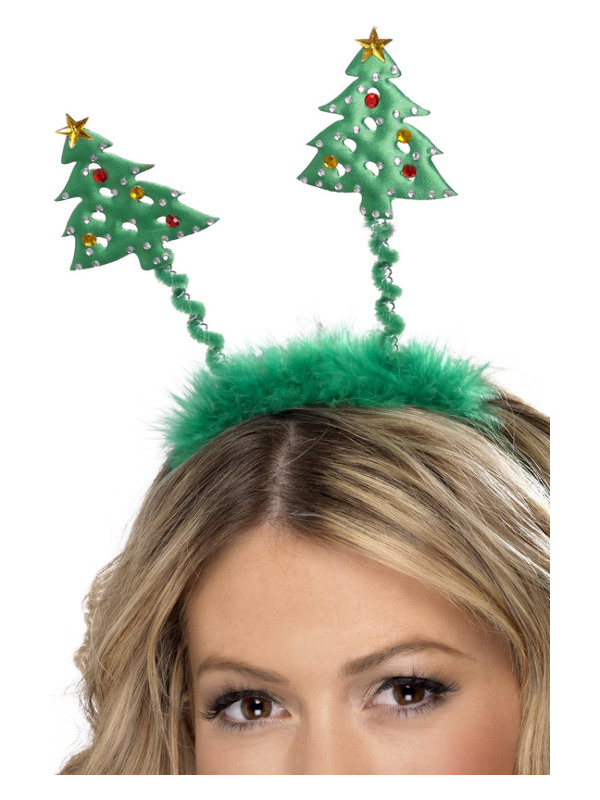 Christmas Tree Boppers, Green, on Headband