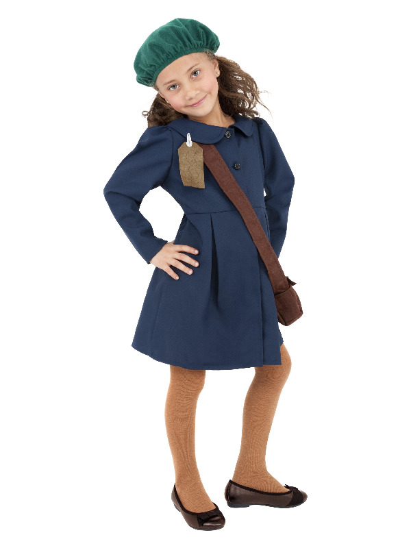 World War II Evacuee Girl Costume, Blue