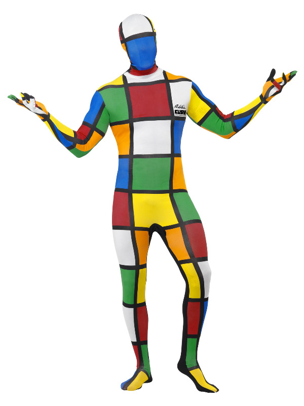 Rubik's Cube Second Skin Costume, Multi-Coloured
