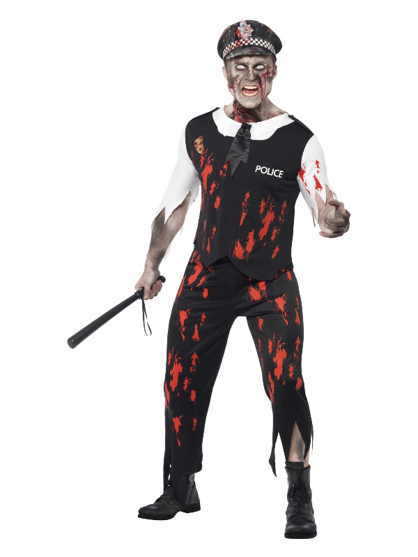 Zombie Policeman Costume, Black